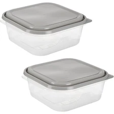 Extra Large Square Food Storage Container Set of 2 BPA Free Plastic Airtight