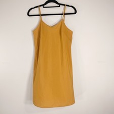 Nanette Lepore Mustard Yellow Slip Dress; Adjustable Straps, V-Neck, Mini Length