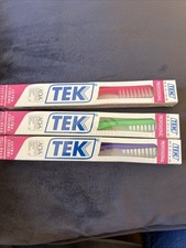 Vtg 1991 Tek Professional Adult Med Deluxe Toothbrush Lot of 3 Sealed NOS