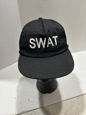 SWAT Youth Black Ball Cap Hat Adjustable Strapback Baseball