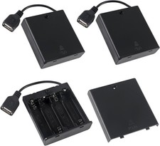 3pcs 4 AA Battery Holder USB Female Socket 4 AA Battery Case Box Holder with