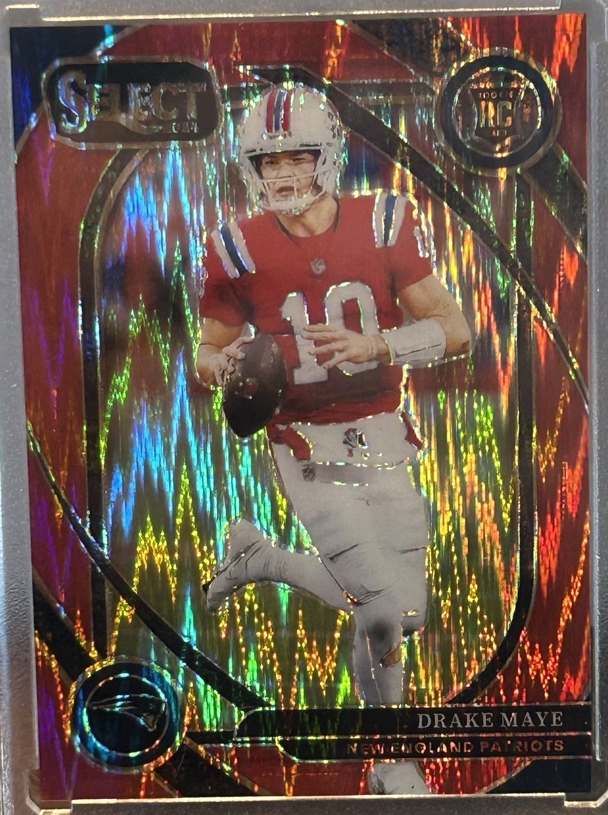 2024 Panini Select - Club Level Drake Maye #218 Red Shock Prizm /249 (RC)