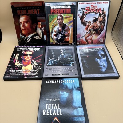 Arnold Schwarzenneger DVD Lot 7 Movies Terminator 1 2 3 Predator Red Sonja Heat