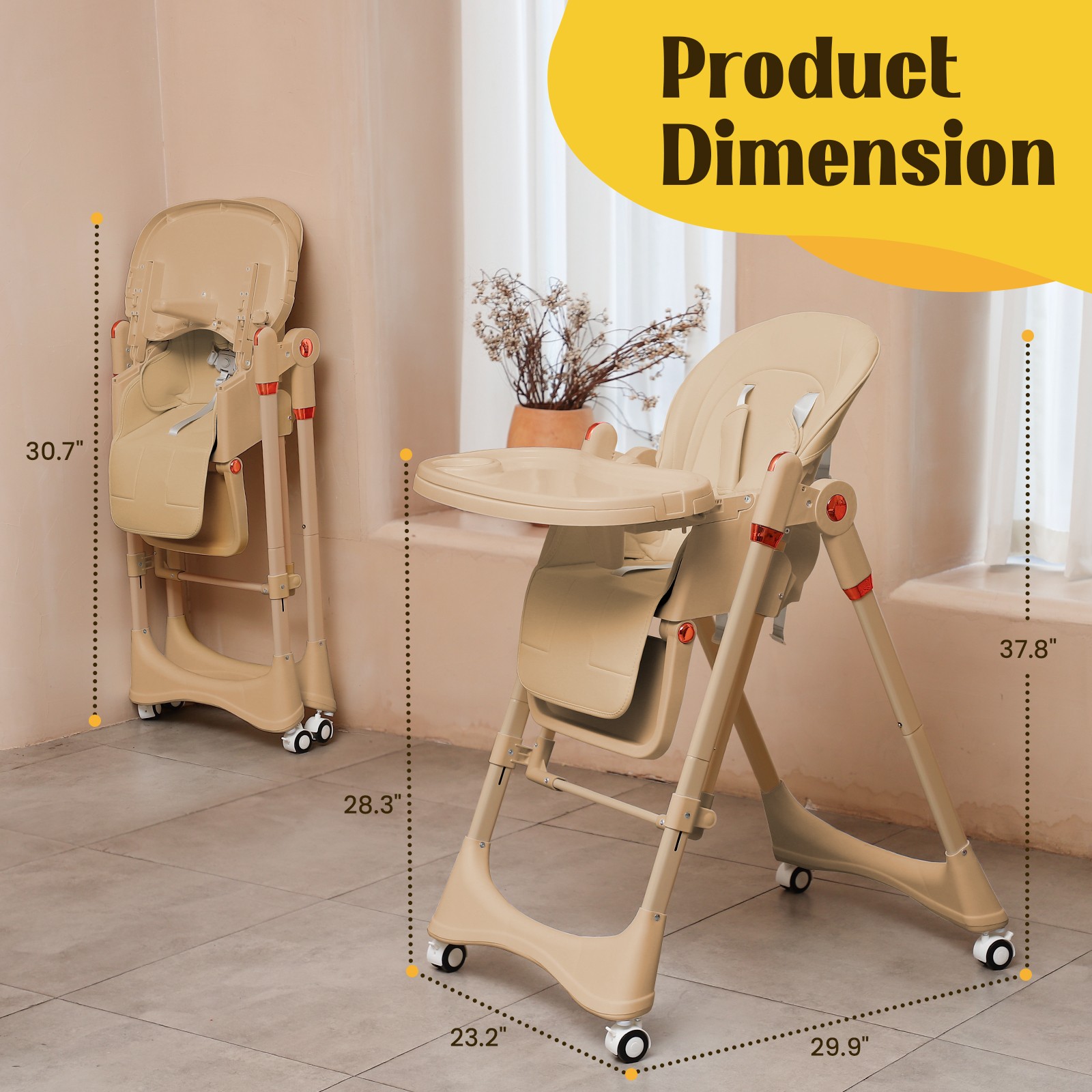 Baby High Chair | 6-in-1 Rocking Toddler Chair & Travel High Chair for Toddlers