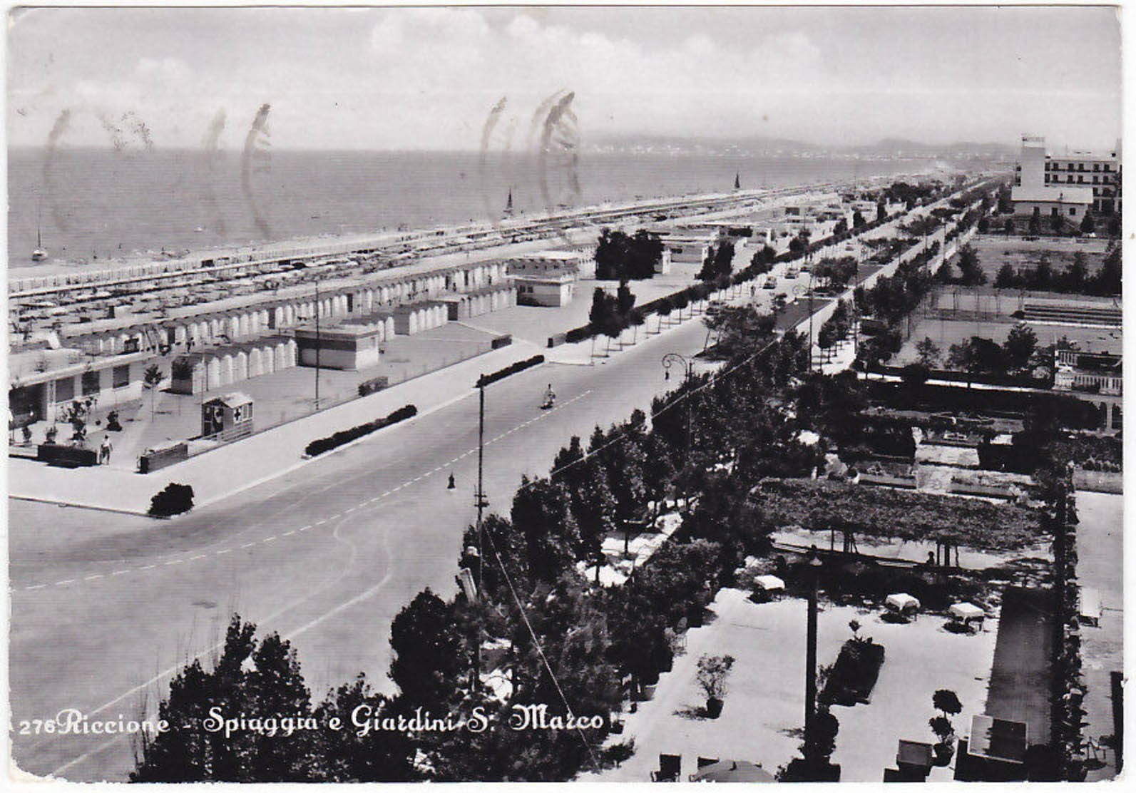 RICCIONE - RIMINI - SPIAGGIA E GIARDINI S. MARCO - VIAGG. 1958 -31561-