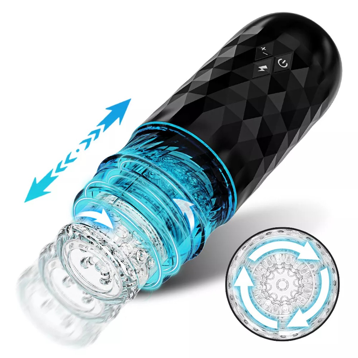 Elektrischer Masturbator Handfrei Cup mit Teleskopfunktion Mann Sex Spielzeug