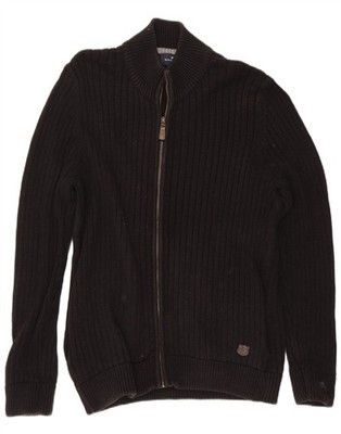 Marks & Spencer Herren Blue Harbour Strickjacke Pullover Large Schwarz Baumwolle BS22
