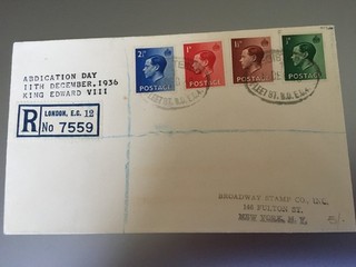 GB STAMPS RARE FIRST DAY COVER 1936 ABDICATION DAY FLEET STREET