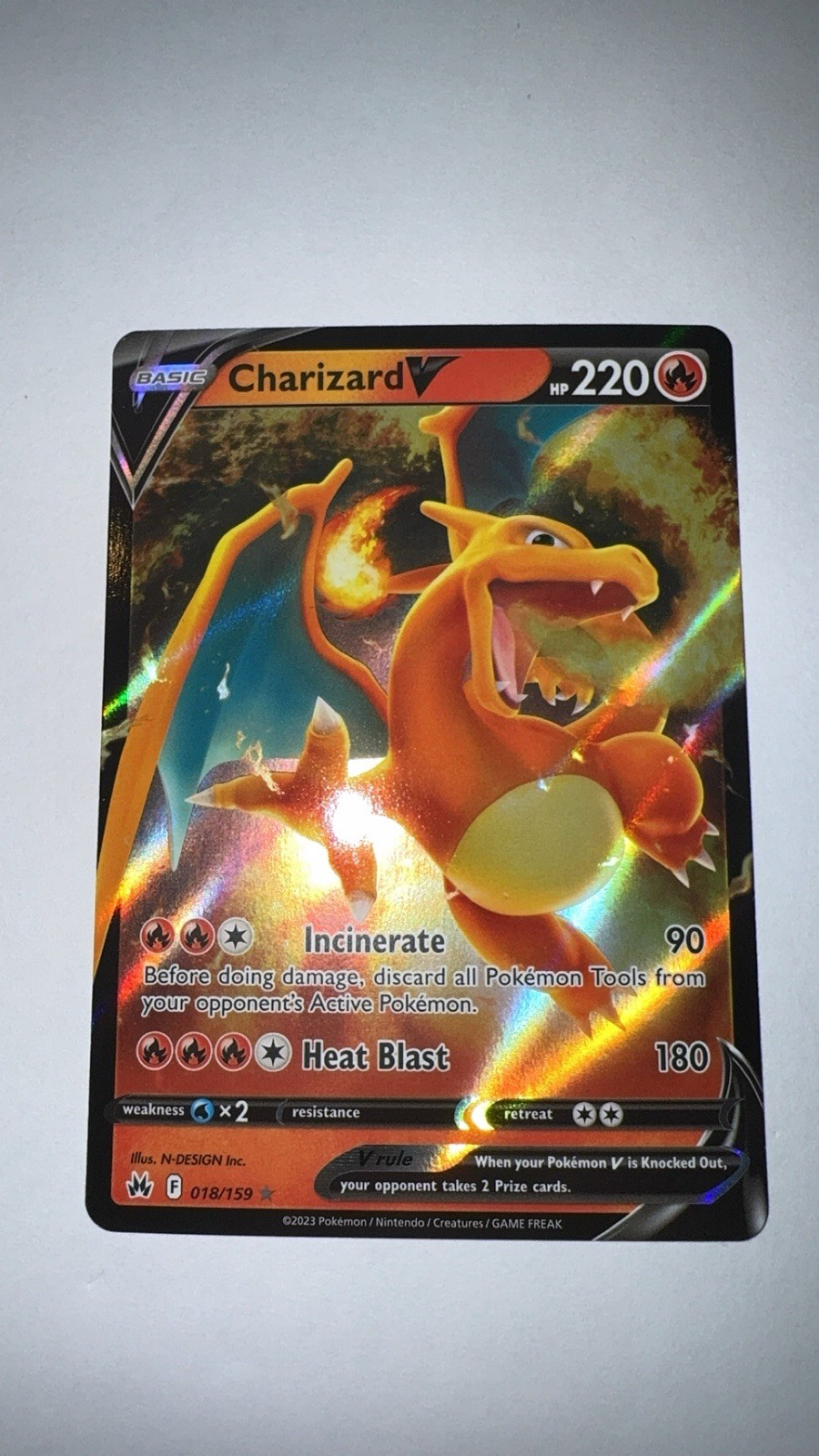 Charizard V 18/159 - Crown Zenith V Holo (NM+)