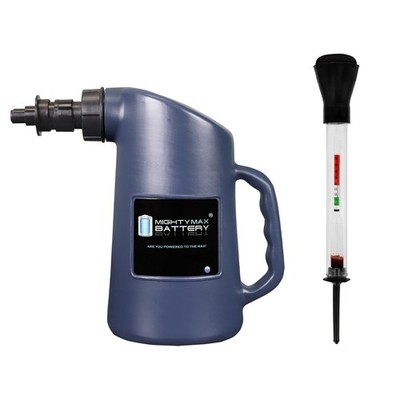 Mighty Max Battery Filler Jug Type Includes Battery Hydrometer - Acid Tester