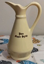 vintage "Pure Maple Syrup" Pitcher Light Yellow 6 inches tall #474 