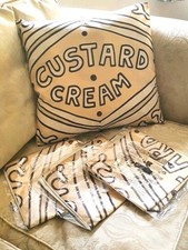 Gorgeous Quality Quirky Custard Cream Cushion Cases