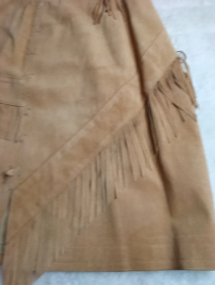 Falda de Colección Pia Rucci Marrón/Tostado Gamuza Cuero Western Flecos para Mujer Talla 6 Foto 2 de 4