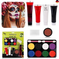 Halloween Sfx Schminke Kit, Halloween Kunstblut Set Mit Narbenwachs, 8 Farben