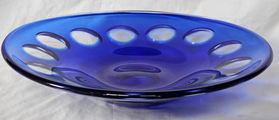 Atemberaubende GROSSE Schwedische Kunst Glasplatte | Schale von Lindshammar, Gosta Sigvard