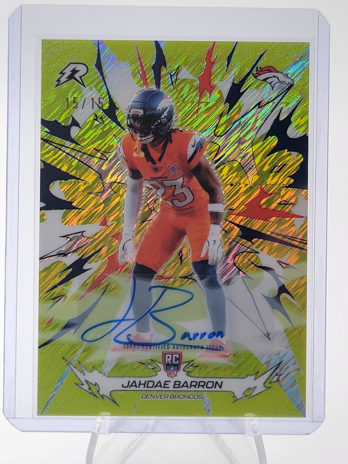 Jahdae Barron 2025 Topps Resurgence Signatures #127 Lime Green Static
