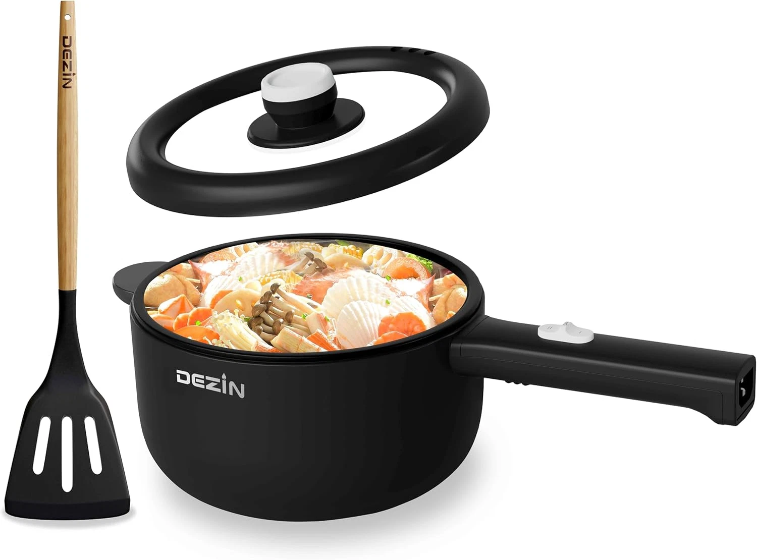 Hot Pot Electric, 2L Non-Stick Sauté Pan, Rapid Noodles Cooker, Mini Portable Po