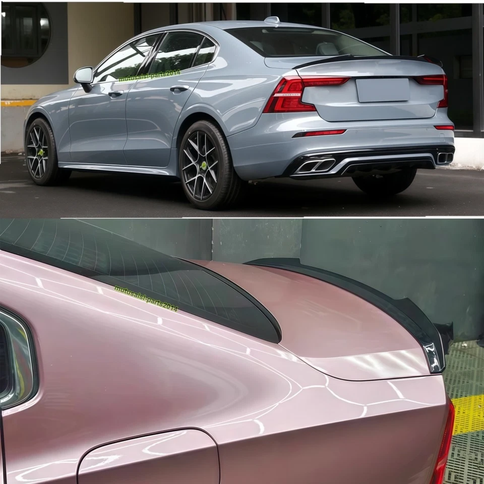 GLOSSY BLACK FITS 2019-2024 VOLVO S60 REAR TRUNK LID SPOILER WING SPORT STYLE - Imagem 3 de 4