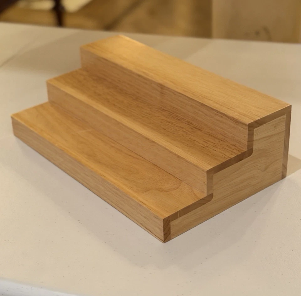 Estante de almacenamiento de madera de 3 niveles para despensa de cocina artículos o especias, juego de 2 Foto 3 de 4