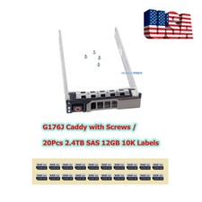 Lot G176J Dell G13 2.5" Hard Drive Caddy Label For HDD RWR8F 2.4TB 10K SAS 12GB