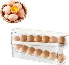 2Tier Eierhalter Kühlschrank Eier Aufbewahrungsbox Organizer Eierbox Eierspender