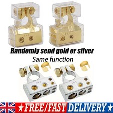UK 2x Positive Negative Car Battery Terminal Clamp Connector Kit Plastic Covers