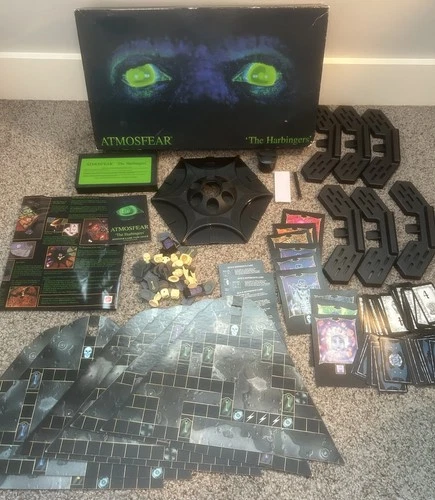 VINTAGE ATMOSFEAR The Harbingers VHS Board Game Mattel 1995 100% COMPLETE LOOK!