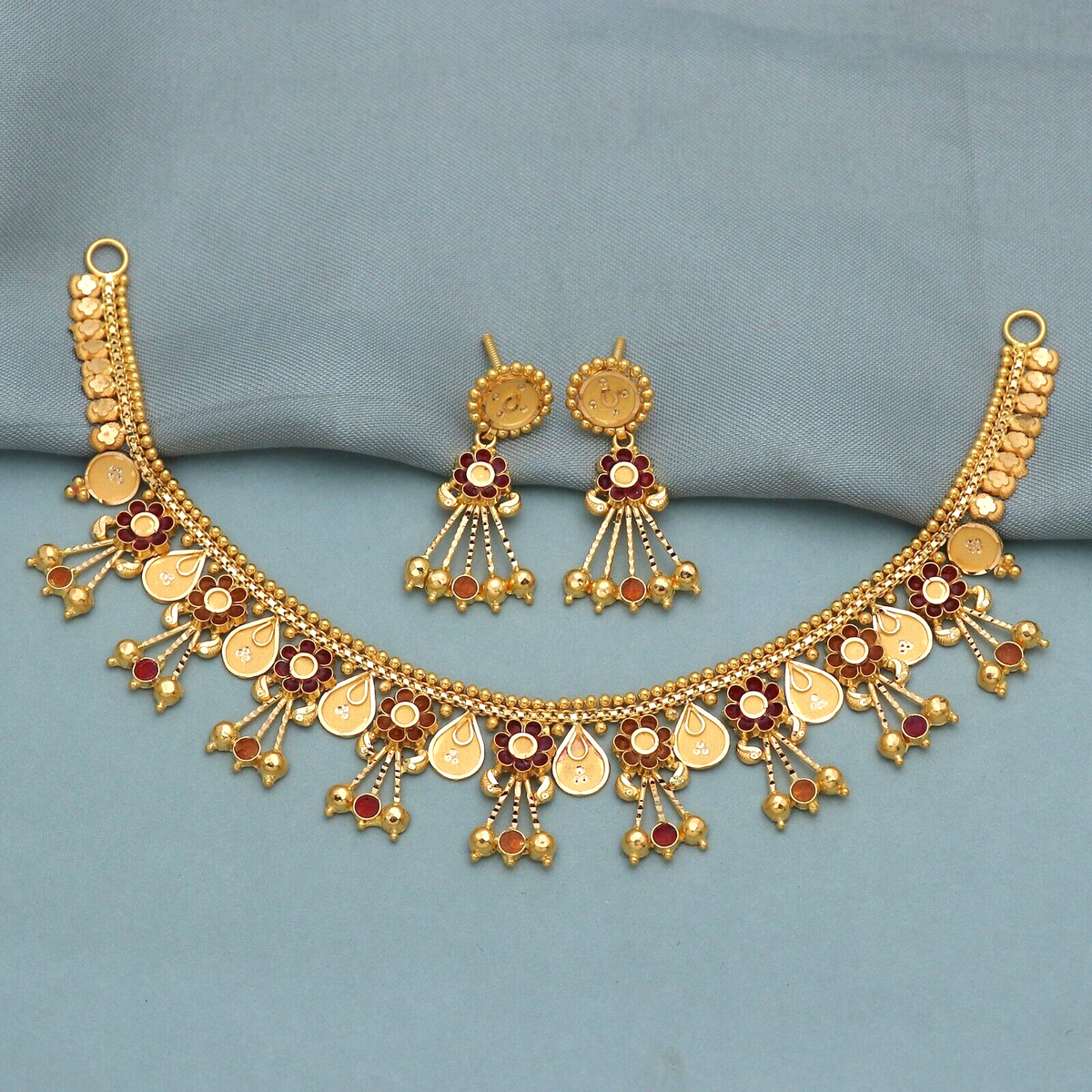 22 Karat Yellow Gold Necklace Earrings Set | eBay 22 Karat Yellow Gold Necklace Earrings Set | eBay