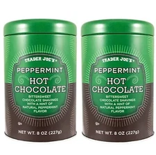 2 Packs Trader Joe's Peppermint Hot Chocolate 8 oz Each Pack=16 oz, Exp 10/2025