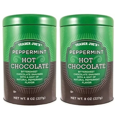 2 Packs Trader Joe's Peppermint Hot Chocolate 8 oz Each Pack=16 oz, Exp 09/2027