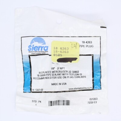 レンジ Sierra Pipe Plug Part Number - 18-4263 | eBay