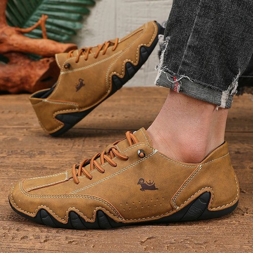 Classic Men Leather Boots Lightweight Comfort Loafers Non Slip Flat Sneakers - Picture 12 of 26