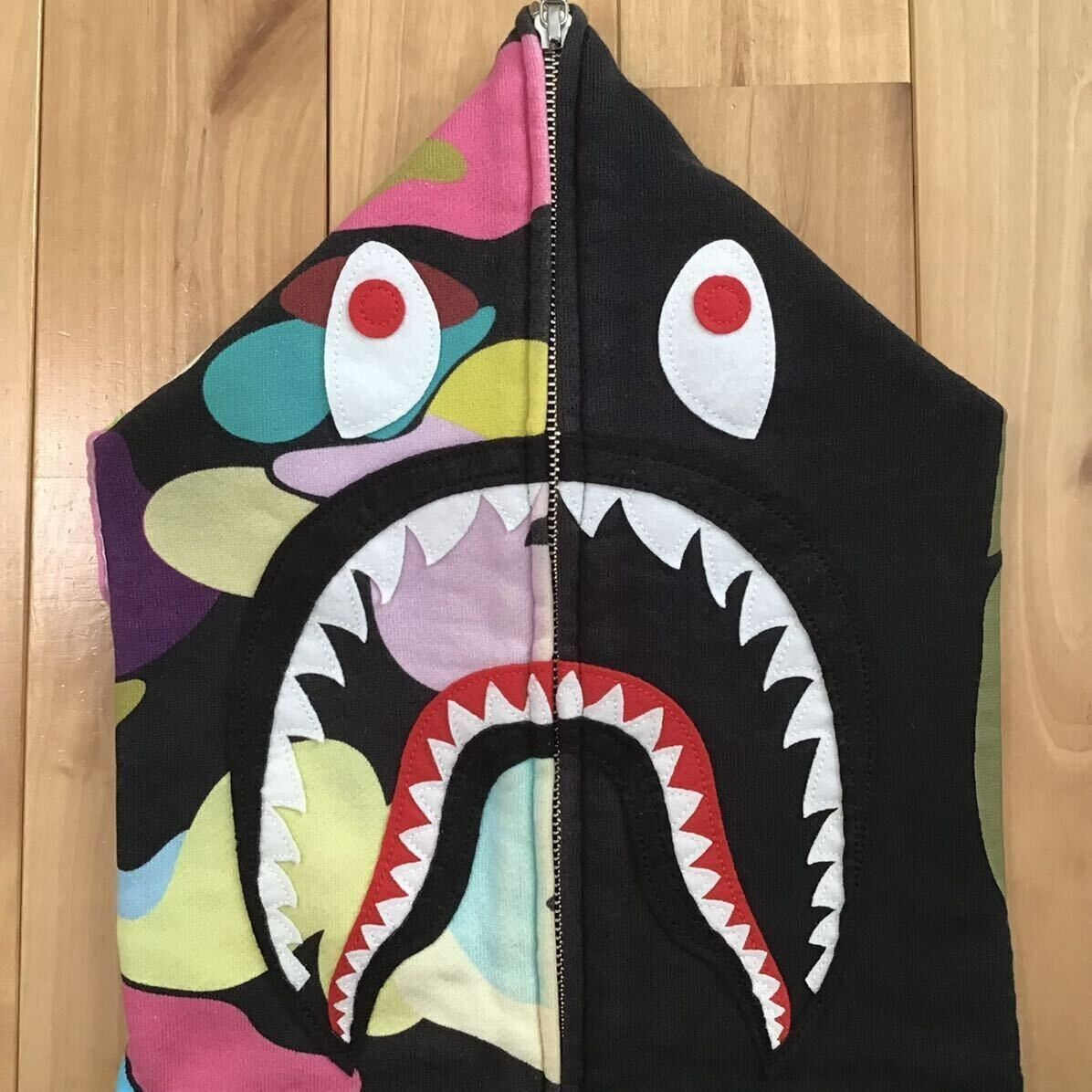 BAPE Giant Multi Camo Shark full zip hoodie Black A Bathing BAPE Giant Multi Camo Shark full zip hoodie Black A Bathing