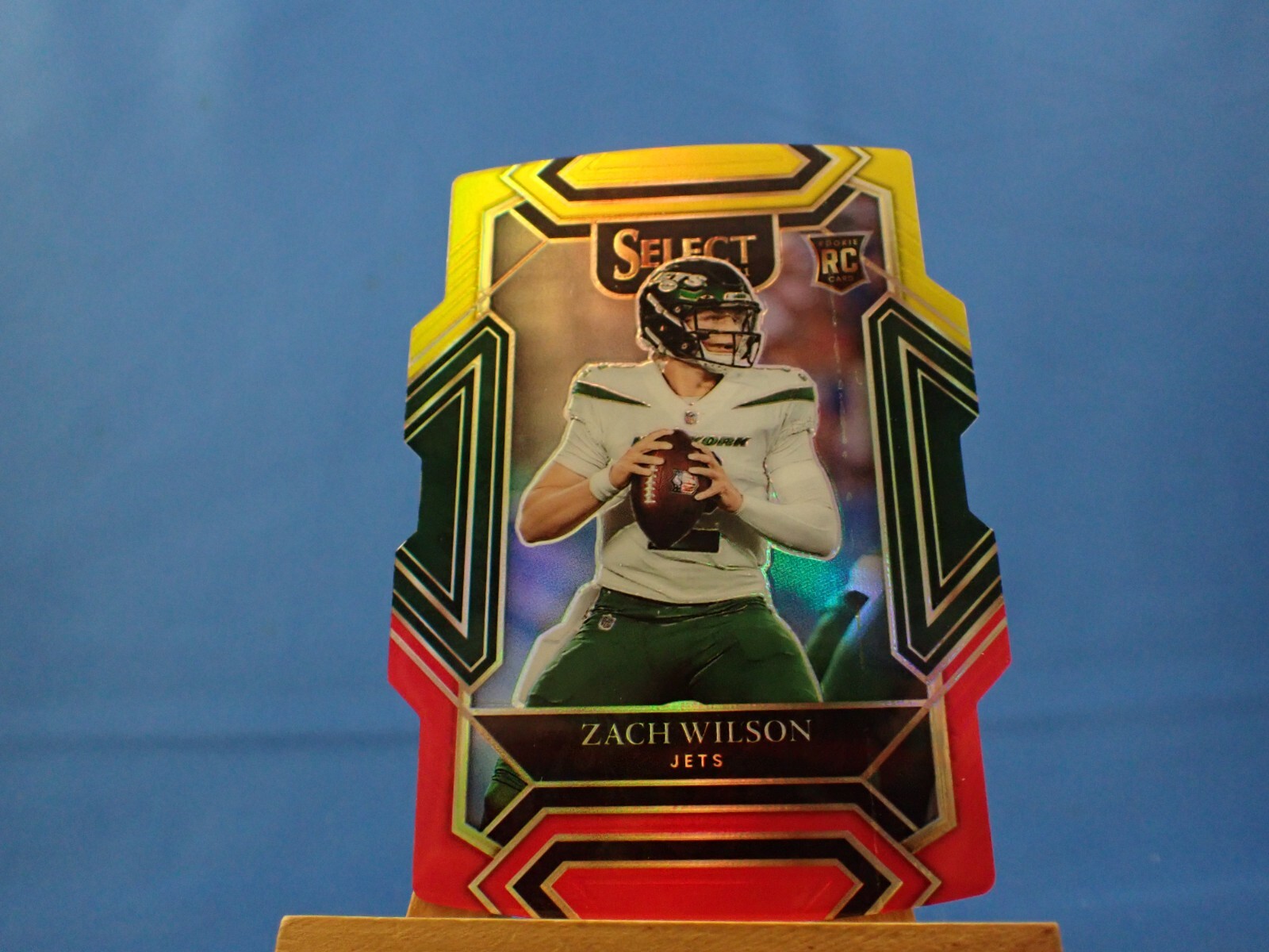 Zach Wilson Select 2021 RC Rookie Club Level Die Cut Red & Yellow Prizm