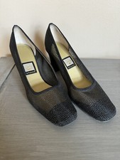 Nina Camino-DM Black Doral Mesh Pump w/ Block Heel SZ 9 EUC