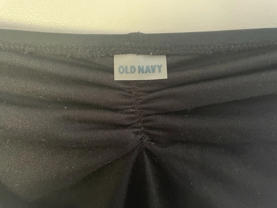 Parte inferior de natación de bikini Old Navy para mujer forrada negra lisa de nailon con espalda cruzada negra M Foto 2 de 4