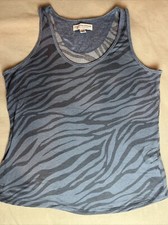 LIVE LOVE LOUNGE Karen Neuburger Blue Zebra Stripe XXL Tank Pajama Mob Wife Cozy