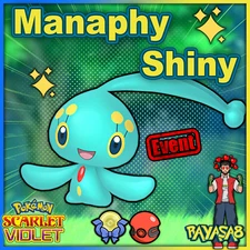 Manaphy Shiny Mythical Event Pokemon Scarlet and Violet Home
