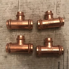 Lot Of 4 Streamline Viega NIBCO Tee Copper PF 04049 1 X 1 X 3/4" PRESS REDUCING