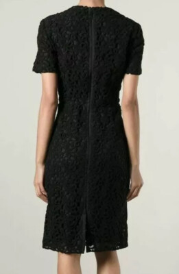 Burberry Black Lace Dress Embroidered Cotton Christa Floral