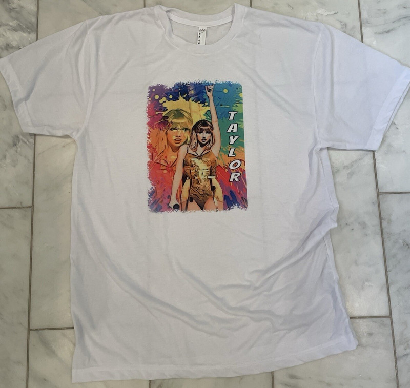 Sublivie Taylor Swift Size Large Adult 100% Cotton T-shirt T-shirt BNWOT White