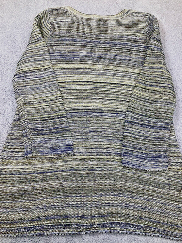 J. JILL Womens Blue Green Knit Striped Pullover Long Sleeve Sweater SZ Medium - Picture 6 of 8