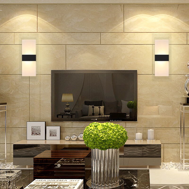 Up/Down 6W LED Acrylic Wall Sconce Light Fixture Modern Decor Lamp ...