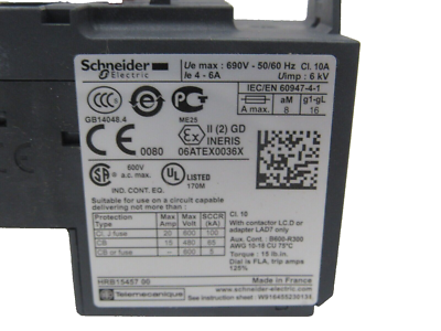 Relè Di Protezione Motore Schneider Electric LRD10 – Nuovo Mai Usato