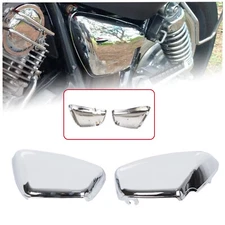 Left Right Chrome Battery Side Cover For Yamaha Virago XV 1100 XV750 700 1984-Up