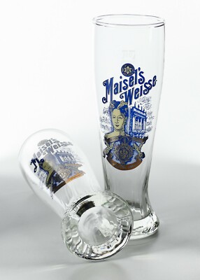2 x Maisel´s Weisse Weißbier Weizenbierglas 0,5l Wellen im Glas Sammelglas 8491