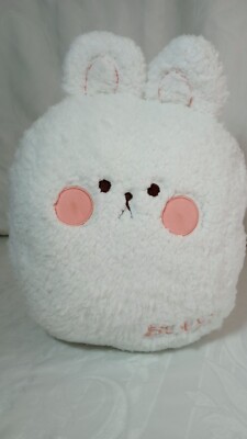Bunny Rabbit Plush Pillow 11'' White Kawaii Stitched Eyes Soft Cute No Tush Tag