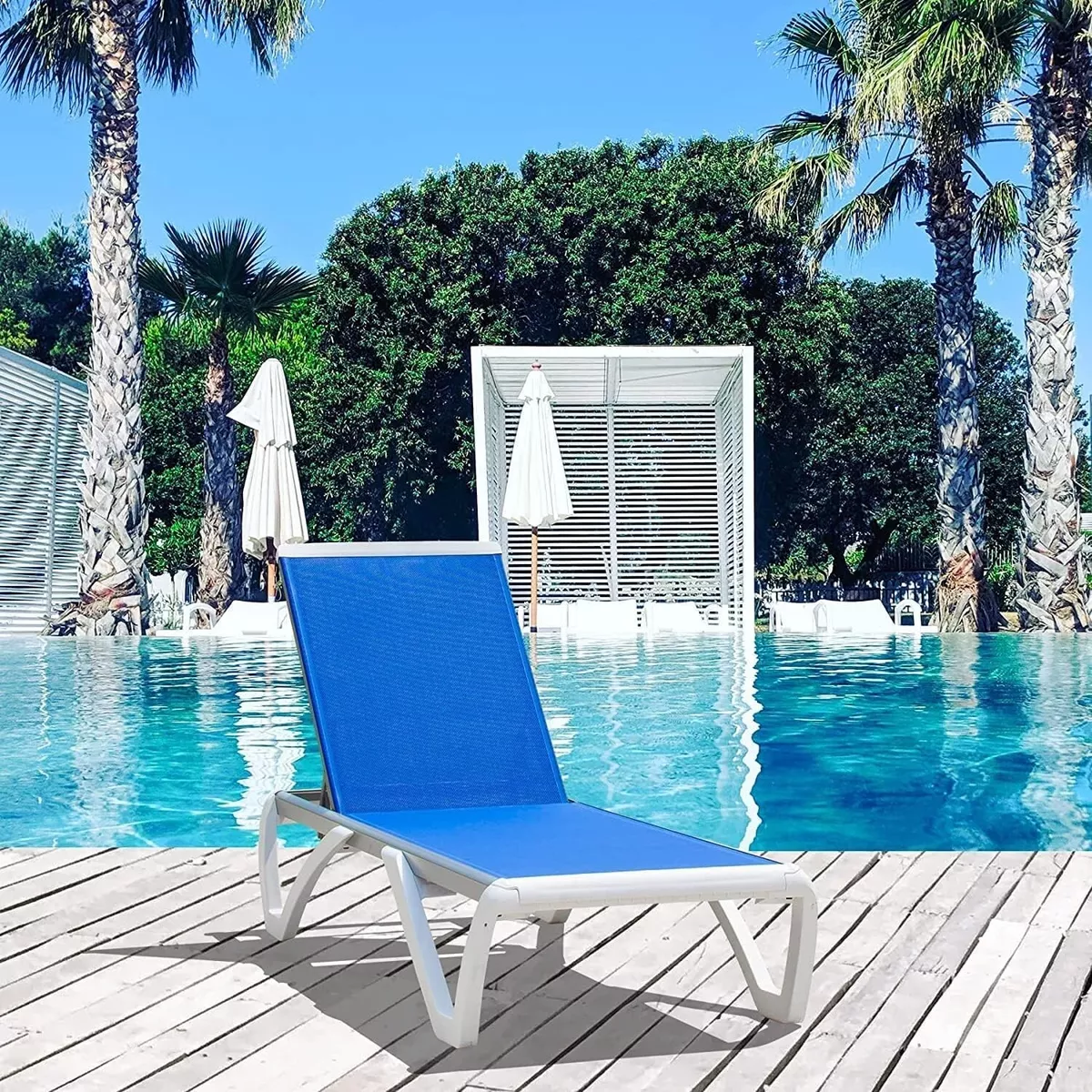 Domi Outdoor Chaise Lounge Adjustable Aluminum Pool Lounge Chair