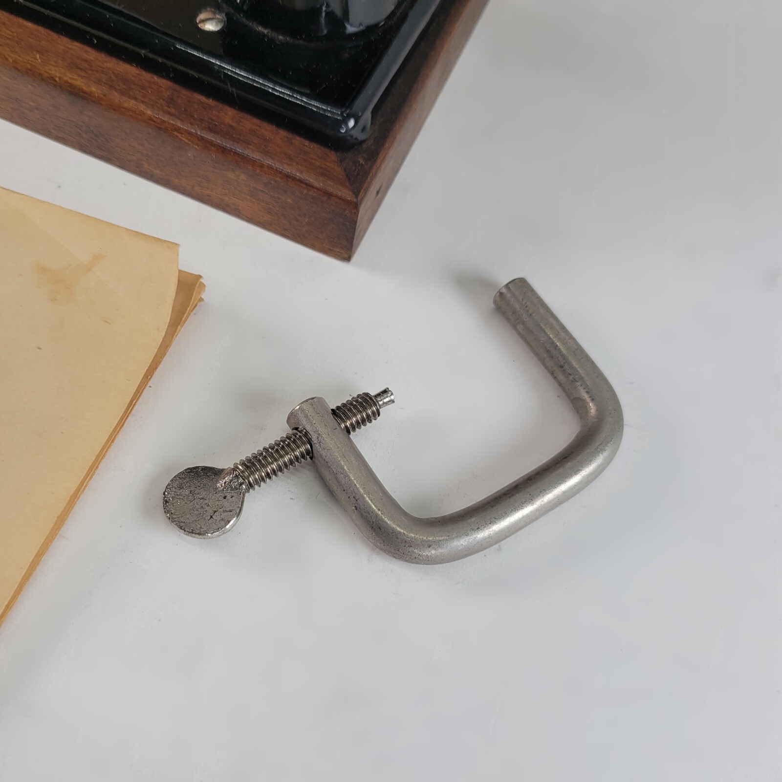 Antique Minature Hand Crank Chain Damascus Sewing Machine Complete w