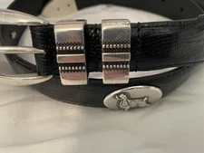 Black Leather Belt With Sheepdog Hunting Conchos 28,30,56